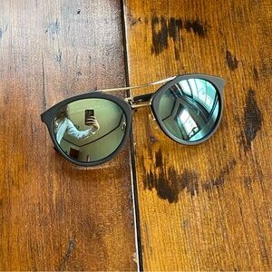 Juicy Couture | black and gold frames, blue lenses sunglasses AND case!